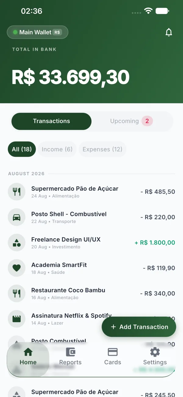 Coinky Dashboard screen